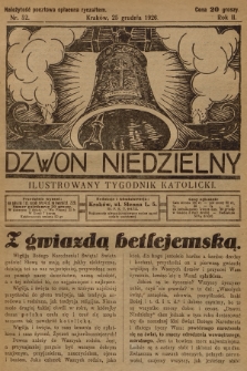 Dzwon Niedzielny : ilustrowany tygodnik katolicki. 1926, nr 52
