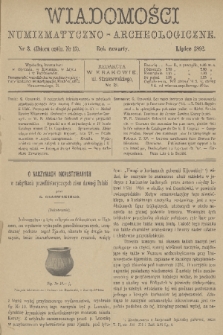 Wiadomości Numizmatyczno-Archeologiczne. R.4, 1892, nr 3