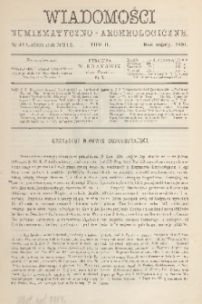 Wiadomości Numizmatyczno-Archeologiczne. R.5, 1894, nr 3 i 4