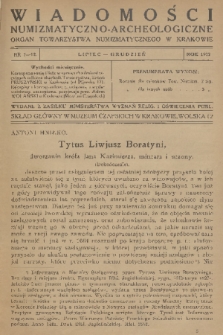 Wiadomości Numizmatyczno-Archeologiczne : organ Towarzystwa Numizmatycznego w Krakowie. 1922, nr 7-12