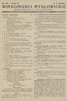 Wiadomości Mysłowickie : dodatek parafjalny do „Gościa Niedzielnego”. R.2, 1930, nr 18
