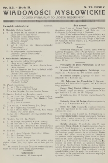 Wiadomości Mysłowickie : dodatek parafjalny do „Gościa Niedzielnego”. R.2, 1930, nr 23