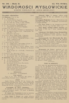 Wiadomości Mysłowickie : dodatek parafjalny do „Gościa Niedzielnego”. R.2, 1930, nr 28