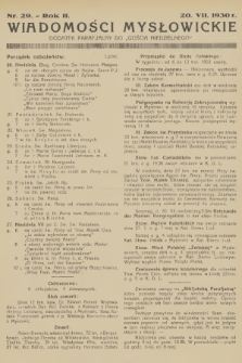 Wiadomości Mysłowickie : dodatek parafjalny do „Gościa Niedzielnego”. R.2, 1930, nr 29