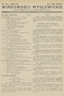 Wiadomości Mysłowickie : dodatek parafjalny do „Gościa Niedzielnego”. R.2, 1930, nr 34