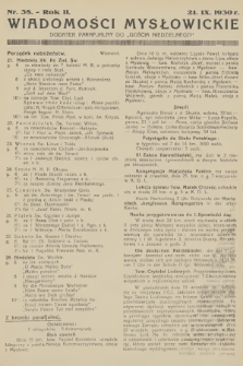 Wiadomości Mysłowickie : dodatek parafjalny do „Gościa Niedzielnego”. R.2, 1930, nr 38