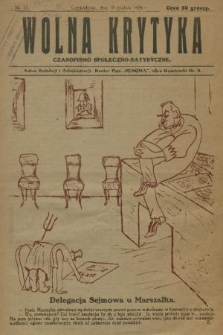 Wolna Krytyka : czasopismo społeczno-satyryczne. 1926, nr 13