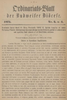 Ordinariats-Blatt der Budweiser Diöcese. 1875, nr 3 i 4