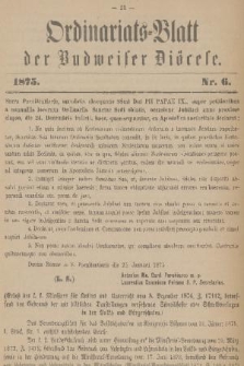 Ordinariats-Blatt der Budweiser Diöcese. 1875, nr 6