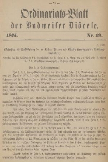 Ordinariats-Blatt der Budweiser Diöcese. 1875, nr 19