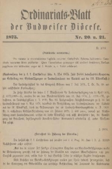 Ordinariats-Blatt der Budweiser Diöcese. 1875, nr 20 i 21