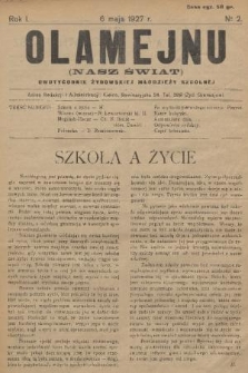 Olamejnu = (Nasz Świat) : pismo perjodyczne żydowskiej młodzieży szkolnej. R.1, 1927, № 2