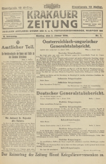 Krakauer Zeitung : zugleich amtliches Organ des K. u. K. Festungskommandos. 1916, nr 3