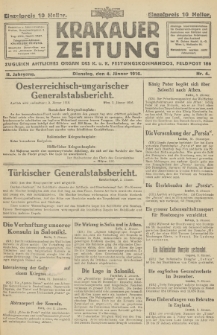 Krakauer Zeitung : zugleich amtliches Organ des K. u. K. Festungskommandos. 1916, nr 4