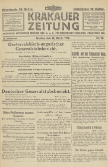 Krakauer Zeitung : zugleich amtliches Organ des K. u. K. Festungskommandos. 1916, nr 10