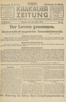 Krakauer Zeitung : zugleich amtliches Organ des K. u. K. Festungskommandos. 1916, nr 12
