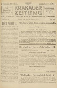 Krakauer Zeitung : zugleich amtliches Organ des K. u. K. Festungskommandos. 1916, nr 27