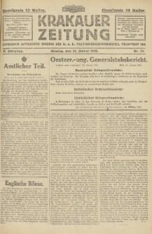 Krakauer Zeitung : zugleich amtliches Organ des K. u. K. Festungskommandos. 1916, nr 31