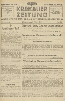 Krakauer Zeitung : zugleich amtliches Organ des K. u. K. Festungskommandos. 1916, nr 32