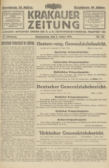 Krakauer Zeitung : zugleich amtliches Organ des K. u. K. Festungskommandos. 1916, nr 34