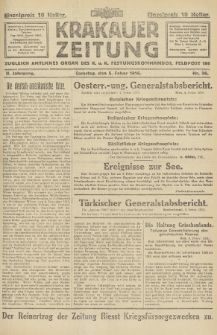Krakauer Zeitung : zugleich amtliches Organ des K. u. K. Festungskommandos. 1916, nr 36