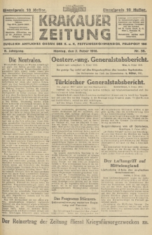 Krakauer Zeitung : zugleich amtliches Organ des K. u. K. Festungskommandos. 1916, nr 38