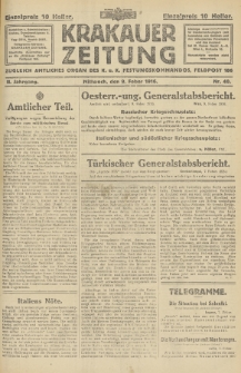 Krakauer Zeitung : zugleich amtliches Organ des K. u. K. Festungskommandos. 1916, nr 40