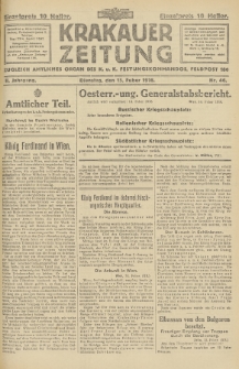 Krakauer Zeitung : zugleich amtliches Organ des K. u. K. Festungskommandos. 1916, nr 46