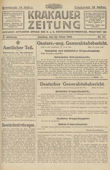 Krakauer Zeitung : zugleich amtliches Organ des K. u. K. Festungskommandos. 1916, nr 51