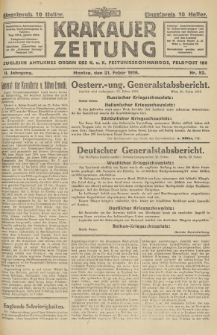 Krakauer Zeitung : zugleich amtliches Organ des K. u. K. Festungskommandos. 1916, nr 52