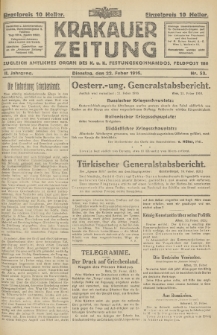 Krakauer Zeitung : zugleich amtliches Organ des K. u. K. Festungskommandos. 1916, nr 53