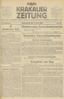 Krakauer Zeitung : zugleich amtliches Organ des K. U. K. Festungs-Kommandos. 1916, nr 62