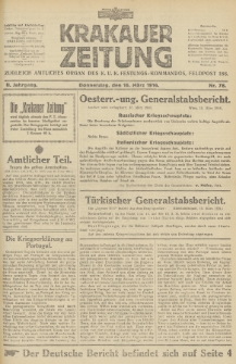 Krakauer Zeitung : zugleich amtliches Organ des K. U. K. Festungs-Kommandos. 1916, nr 76