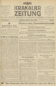 Krakauer Zeitung : zugleich amtliches Organ des K. U. K. Festungs-Kommandos. 1916, nr 82