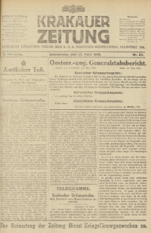 Krakauer Zeitung : zugleich amtliches Organ des K. U. K. Festungs-Kommandos. 1916, nr 83