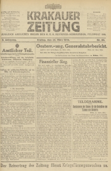 Krakauer Zeitung : zugleich amtliches Organ des K. U. K. Festungs-Kommandos. 1916, nr 84