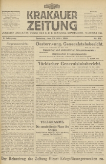 Krakauer Zeitung : zugleich amtliches Organ des K. U. K. Festungs-Kommandos. 1916, nr 85