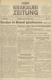 Krakauer Zeitung : zugleich amtliches Organ des K. U. K. Festungs-Kommandos. 1916, nr 86