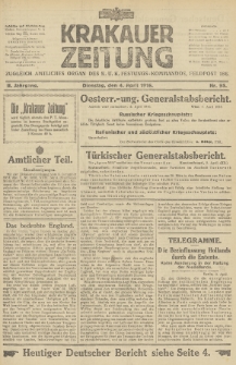 Krakauer Zeitung : zugleich amtliches Organ des K. U. K. Festungs-Kommandos. 1916, nr 95