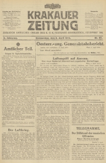 Krakauer Zeitung : zugleich amtliches Organ des K. U. K. Festungs-Kommandos. 1916, nr 97