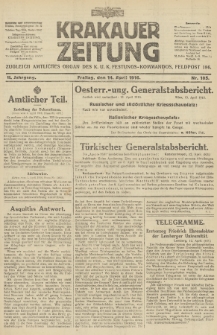 Krakauer Zeitung : zugleich amtliches Organ des K. U. K. Festungs-Kommandos. 1916, nr 105