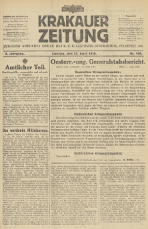 Krakauer Zeitung : zugleich amtliches Organ des K. U. K. Festungs-Kommandos. 1916, nr 106