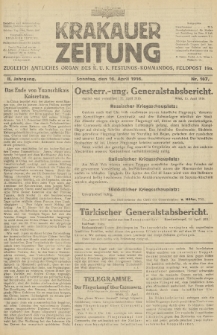 Krakauer Zeitung : zugleich amtliches Organ des K. U. K. Festungs-Kommandos. 1916, nr 107