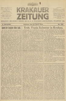 Krakauer Zeitung : zugleich amtliches Organ des K. U. K. Festungs-Kommandos. 1916, nr 108