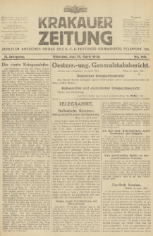 Krakauer Zeitung : zugleich amtliches Organ des K. U. K. Festungs-Kommandos. 1916, nr 109