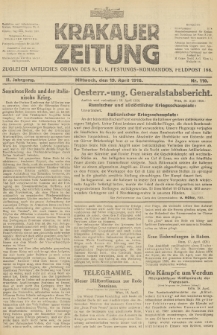 Krakauer Zeitung : zugleich amtliches Organ des K. U. K. Festungs-Kommandos. 1916, nr 110
