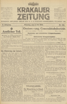 Krakauer Zeitung : zugleich amtliches Organ des K. U. K. Festungs-Kommandos. 1916, nr 122