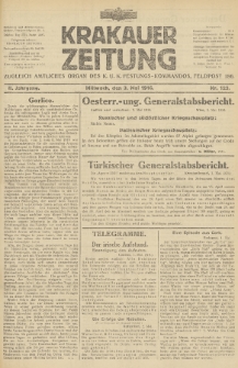 Krakauer Zeitung : zugleich amtliches Organ des K. U. K. Festungs-Kommandos. 1916, nr 123