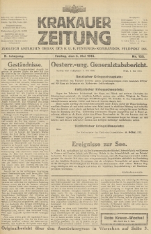Krakauer Zeitung : zugleich amtliches Organ des K. U. K. Festungs-Kommandos. 1916, nr 125