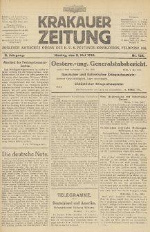 Krakauer Zeitung : zugleich amtliches Organ des K. U. K. Festungs-Kommandos. 1916, nr 128